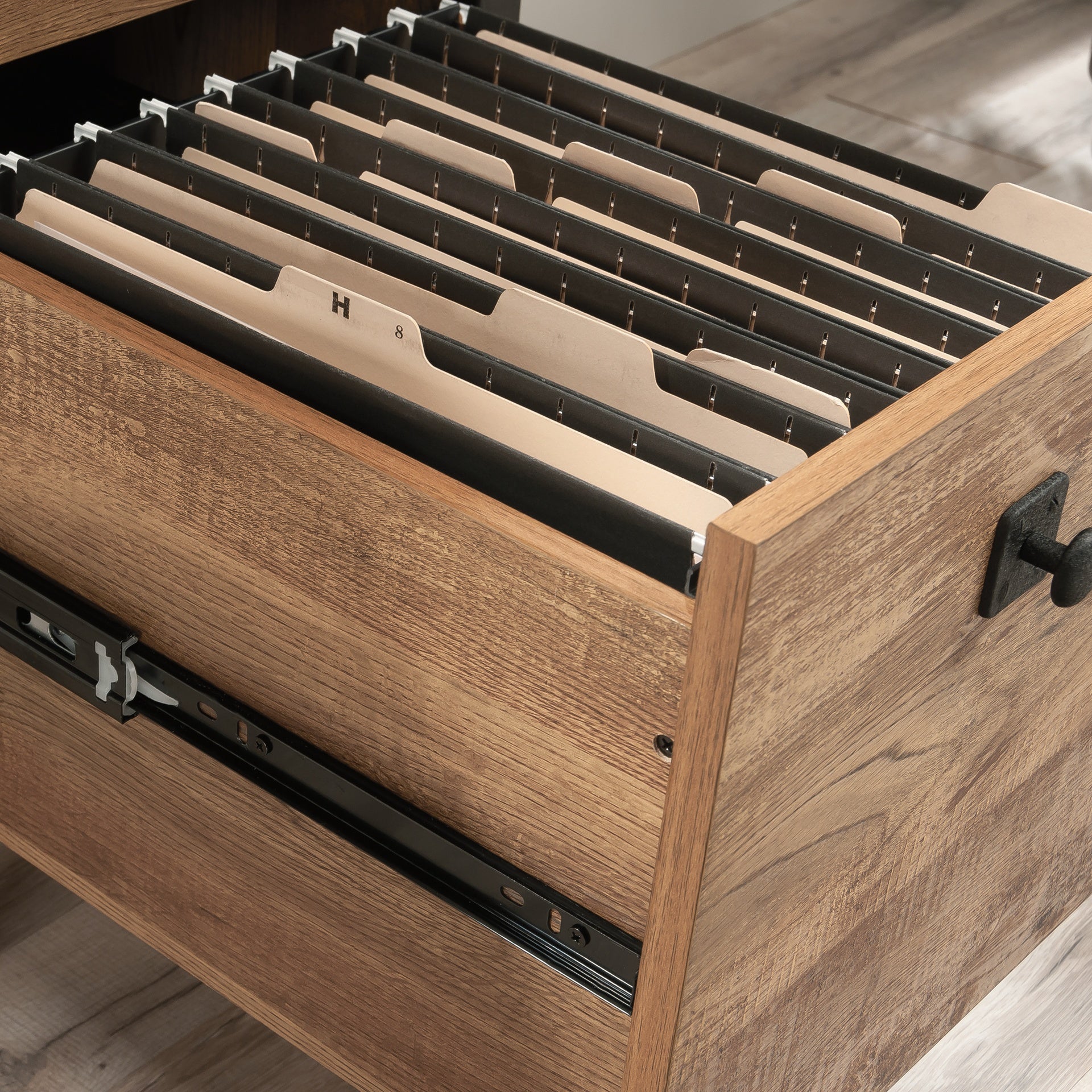 Desk with Organized Storage, Oak finish