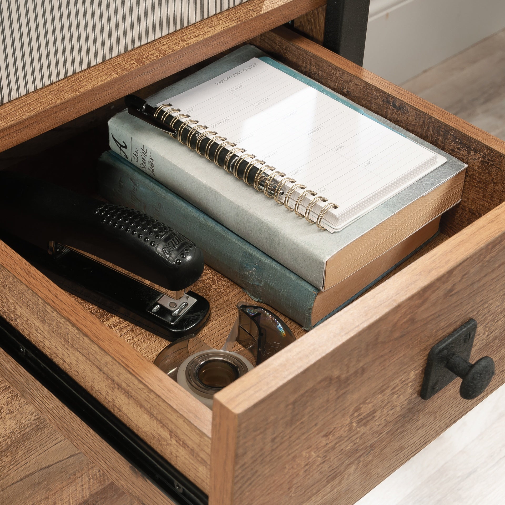 Desk with Organized Storage, Oak finish