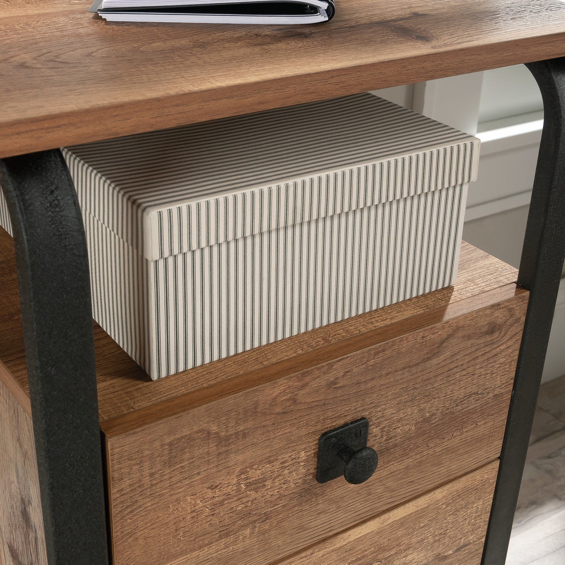 Desk with Organized Storage, Oak finish