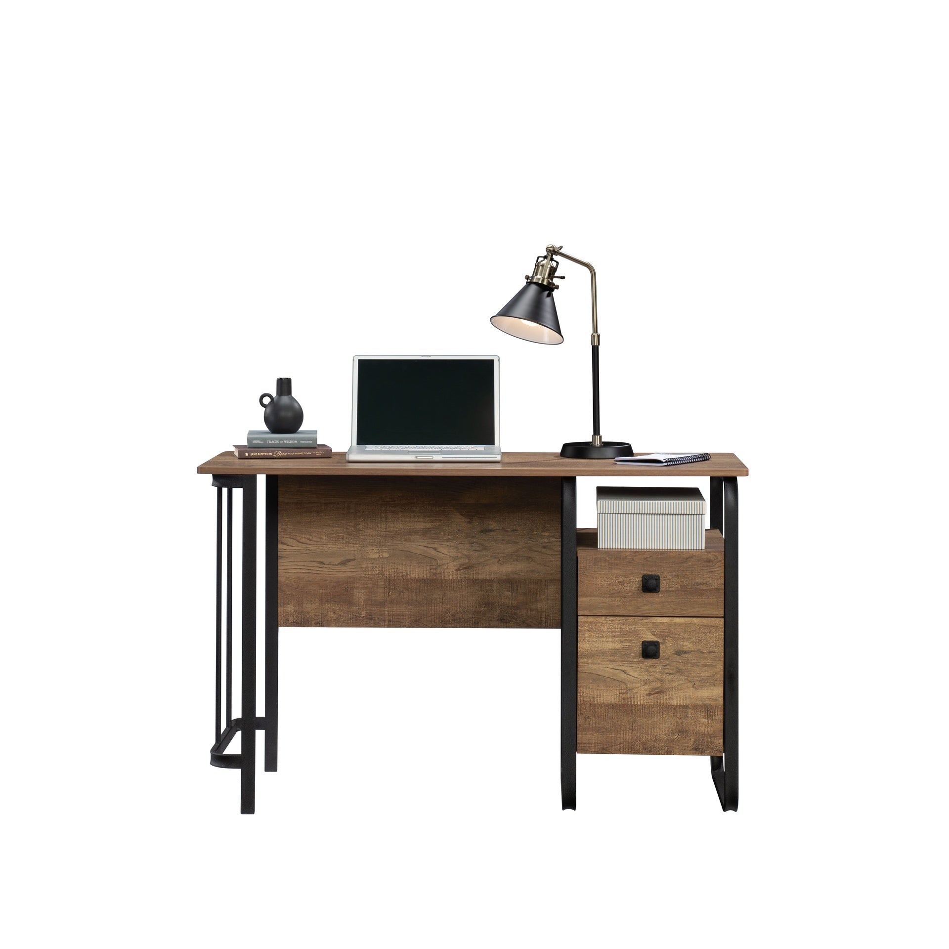 Desk with Organized Storage, Oak finish