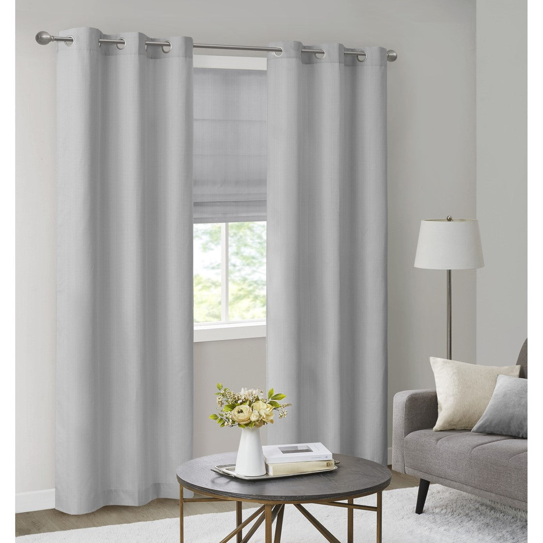 Basketweave Room Darkening Cordless Roman Shade