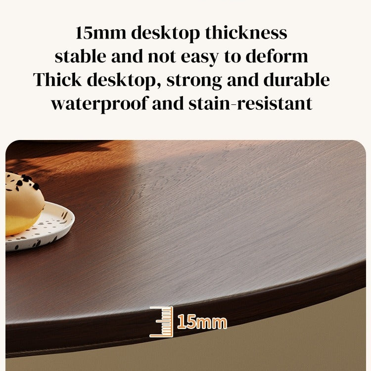 Walnut Round Table, Modern Dining Table, Dining Table, MDF Top and Steel Base Tulip Round Kitchen Table, Kitchen Table, Mid Century Coffee Table for Living Room 24 Inch, Oval Dining Table