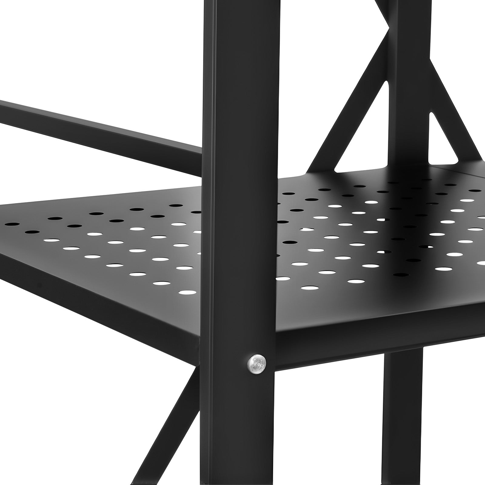 Folding Storage Shelf with Wheels 5-Tier Metal Shelving Unit Black
