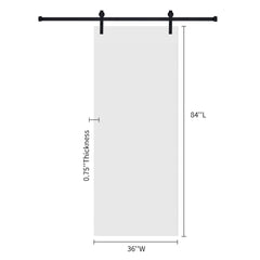18Double Modern flat panel  36 in. x 84 in. MDF White Barn Sliding Door With Hardware kit