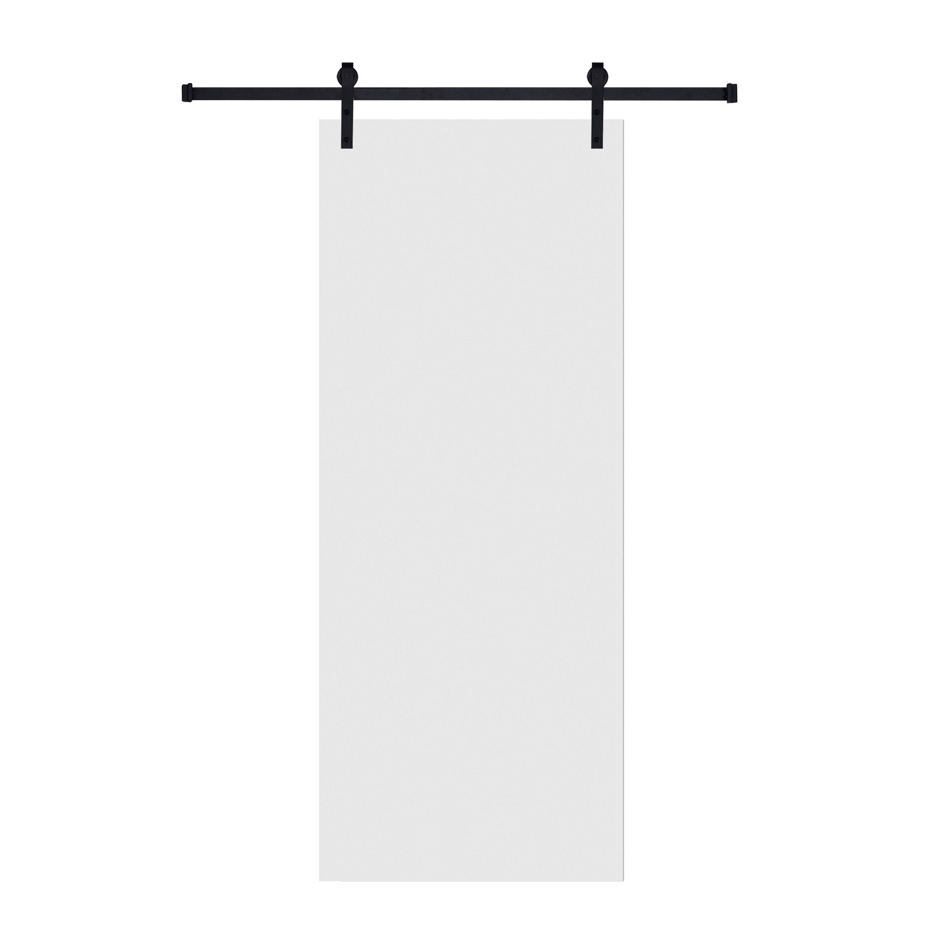 18Double Modern flat panel  36 in. x 84 in. MDF White Barn Sliding Door With Hardware kit