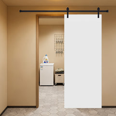 18Double Modern flat panel  28 in. x 84 in. MDF White Barn Sliding Door With Hardware kit