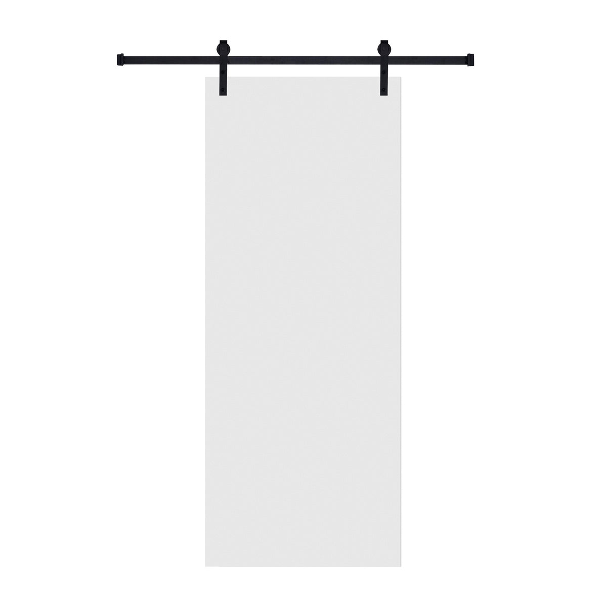 18Double Modern flat panel  16 in. x 80 in. MDF White Barn Sliding Door With Hardware kit