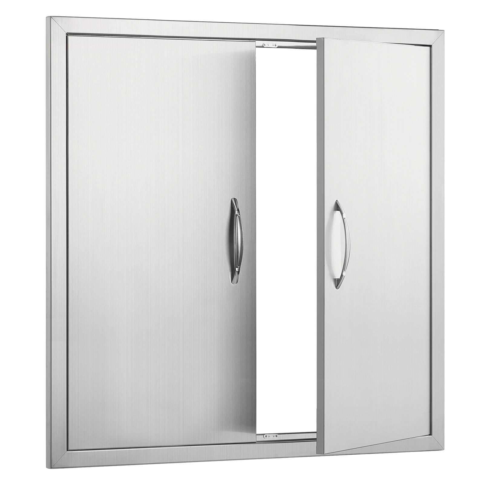 BBQ Access Door, 31W x 31H Inch Double Outdoor Kitchen Door, Stainless Steel Flush Mount Door, Wall Vertical Door with Handles, for BBQ Island, Grilling Station, Outside Cabinet