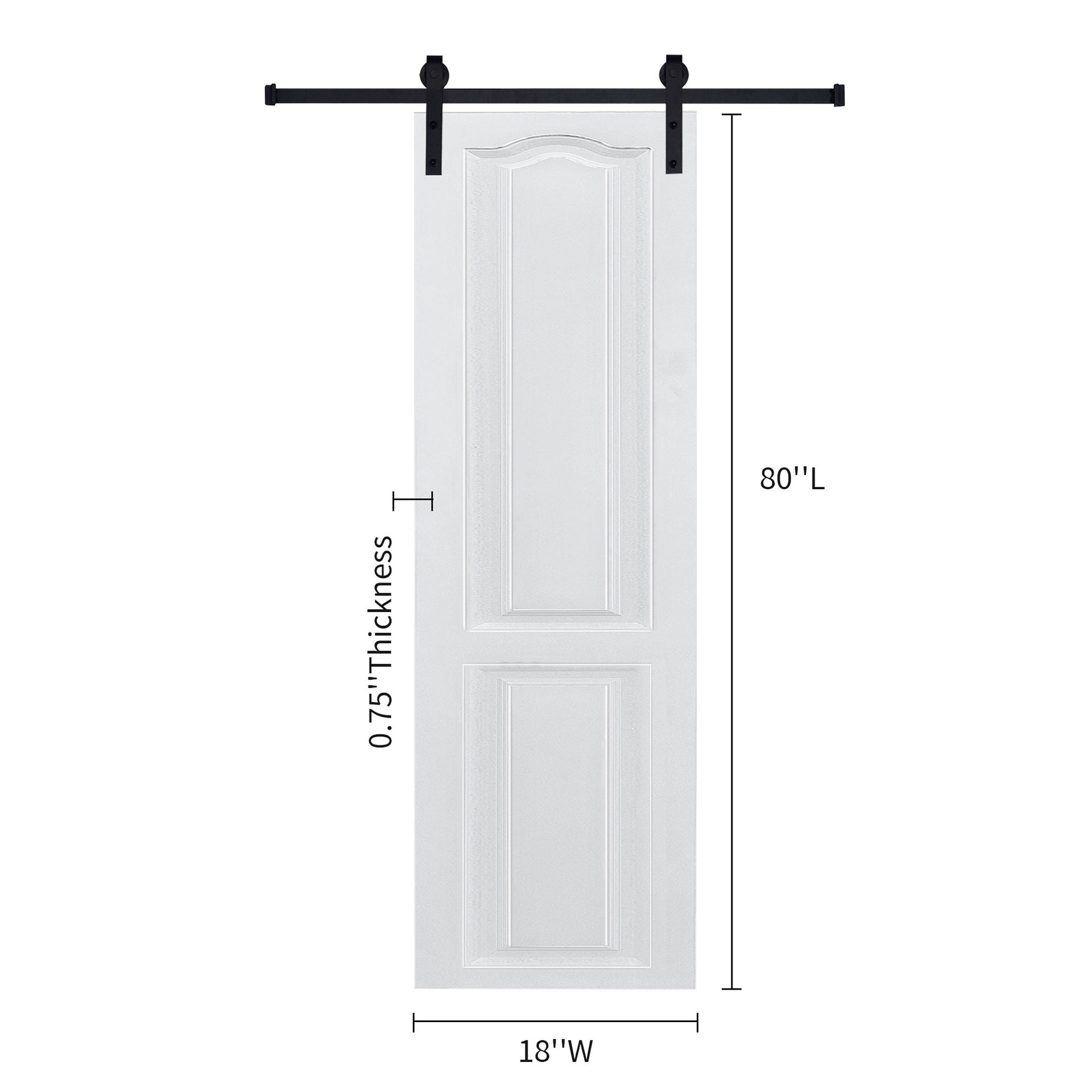 CNC crafted modern door 3/4" thick 18 in. x 80 in. MDF White Barn Sliding Door With Hardware kit