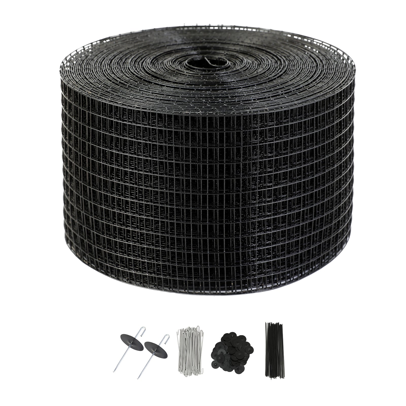 8 inch x 100ft Solar Panel Bird Guard, Critter Guard Roll Kit with 70pcs Stainless Steel Fasteners, Solar Panel Guard with Rust-proof PVC Coating, 1/2 inch Wire Roll Mesh