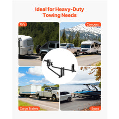 Weight Distribution Hitch, 8000 lbs Max Towing & 800 lbs Max Tongue, Weight Distributing Hitches Kit with Sway Control Includes 2 in Shank & 2-5/16 in Ball, Load Leveling Hitch for Trailers