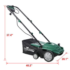 Garden Scarifier, 2-in-1 13INCH Dethatcher Scarifier,12 Amp Electric Lawn Dethatcher,Removable Collection Bag extra large 31.7QT, CUS Certificated