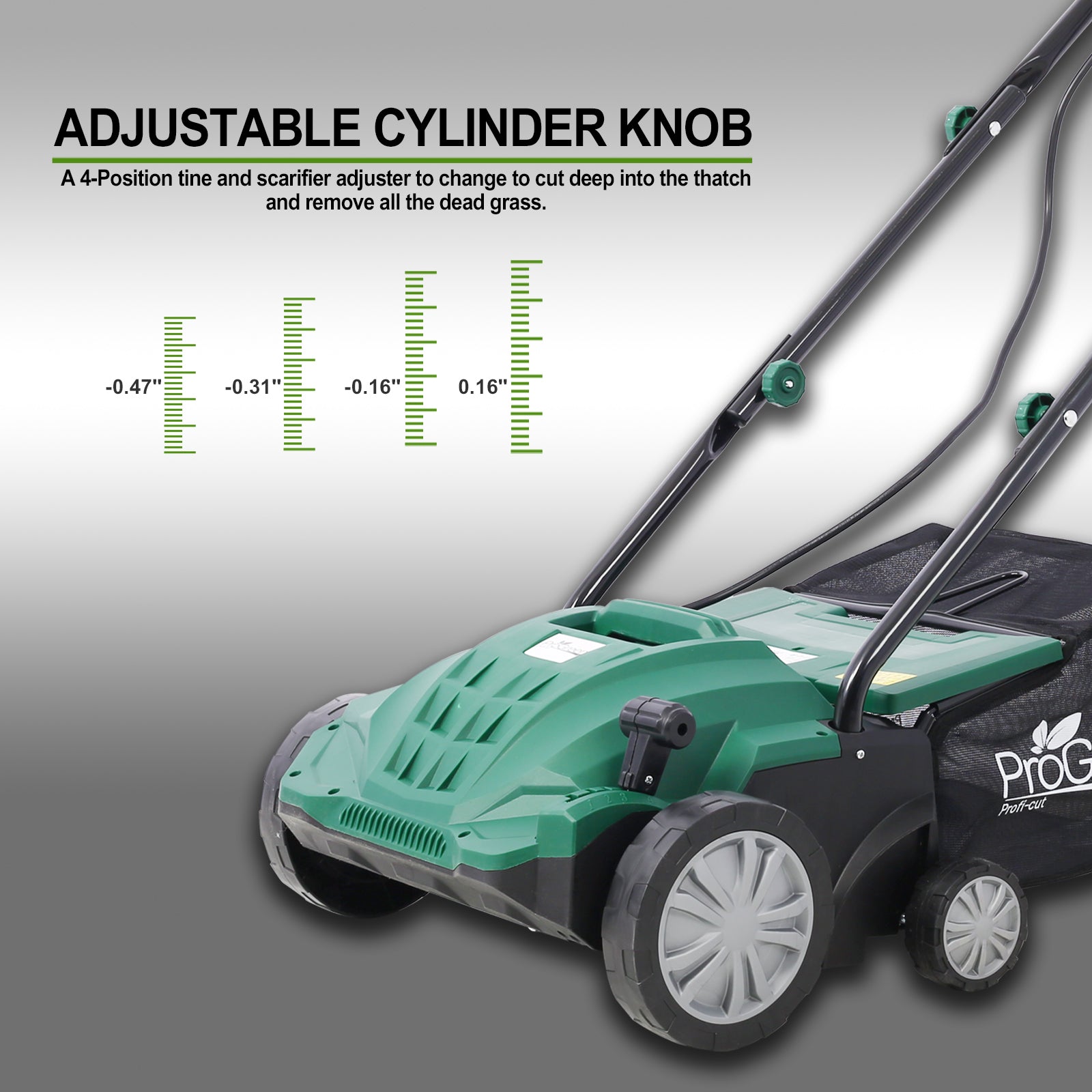 Garden Scarifier, 2-in-1 13INCH Dethatcher Scarifier,12 Amp Electric Lawn Dethatcher,Removable Collection Bag extra large 31.7QT, CUS Certificated