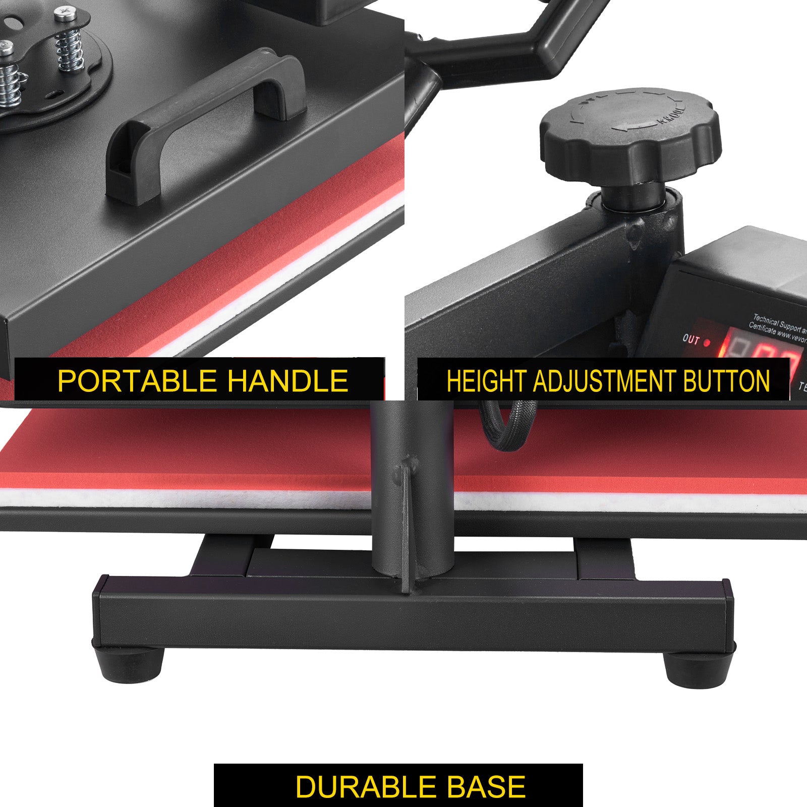 Heat Press Machine 15x15Inch 8pcs 1050W Combo Digital Multifunctional Sublimation Heat Transfer Machine Dual LED Display for T Shirts Hat Mug Cap Plate Swing Away Design
