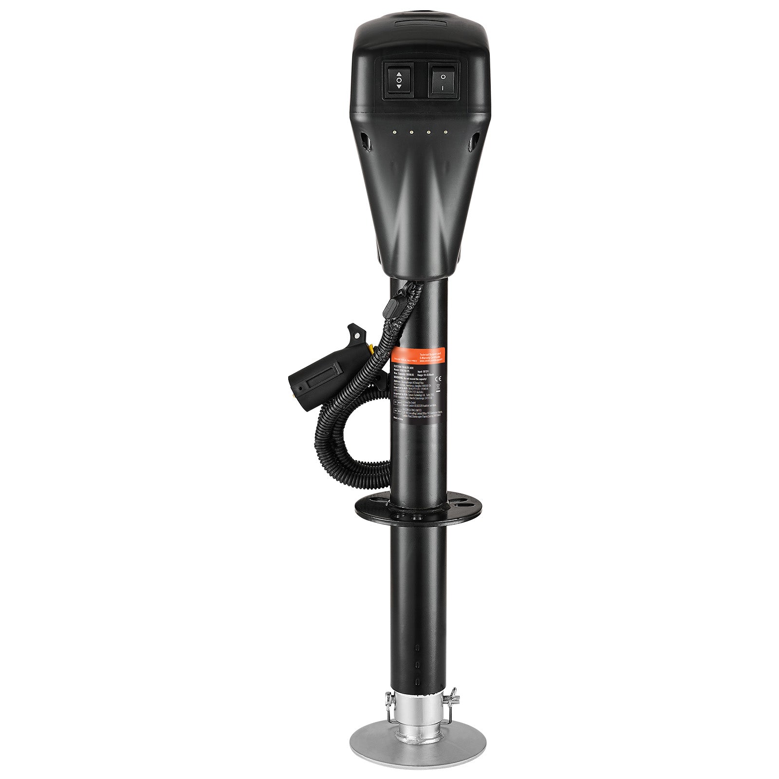 Electric Trailer Jack 5000 lbs Power Tongue Jack for RV Trailer & Camper Black With a 7-pin Trailer Connector