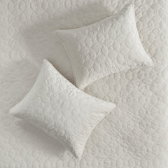 3 Piece Velvet Quilt Set Ivory King/Cal King