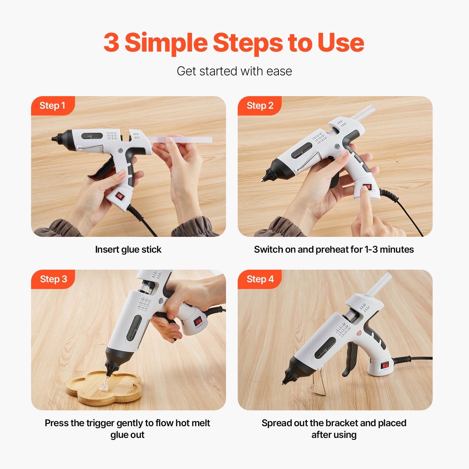 Hot Glue Gun, 60/100W Dual Power, Mini Hot Glue Gun with 20 Premium Glue Sticks and Oxford Cloth Bag, Fast Preheating & High Temp Melt Glue Gun for Crafts, Arts, DIY, Quick Home Repairs, White