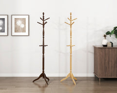 Natural Finish Classic Coat Rack Solid Wood, 10 Hooks Coat Hanger Stand Entryway Home Furniture 1pc
