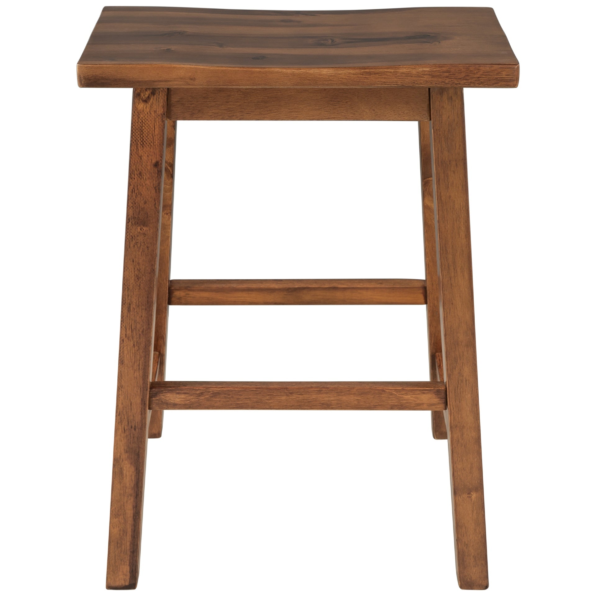 TOPMAX Solid Wood Rustic 3-piece 45" Stationary Kitchen Island Set with 2 Seatings, Rubber Wood Butcher Block Dining Table Set Prep Table Set with 2 Open Shelves for Small Places,Walnut+Cream White