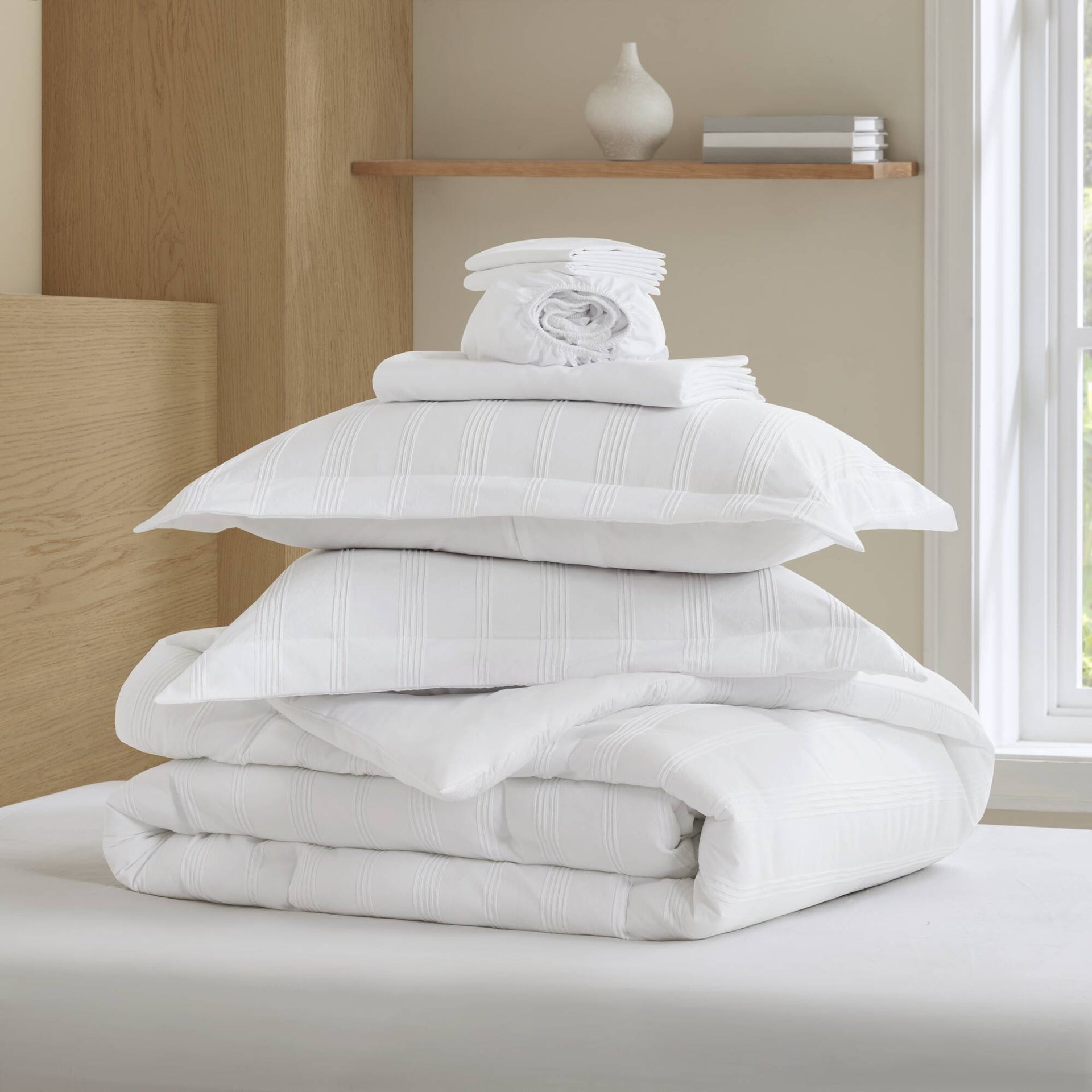 7-Piece Full Woven Striped Comforter Set