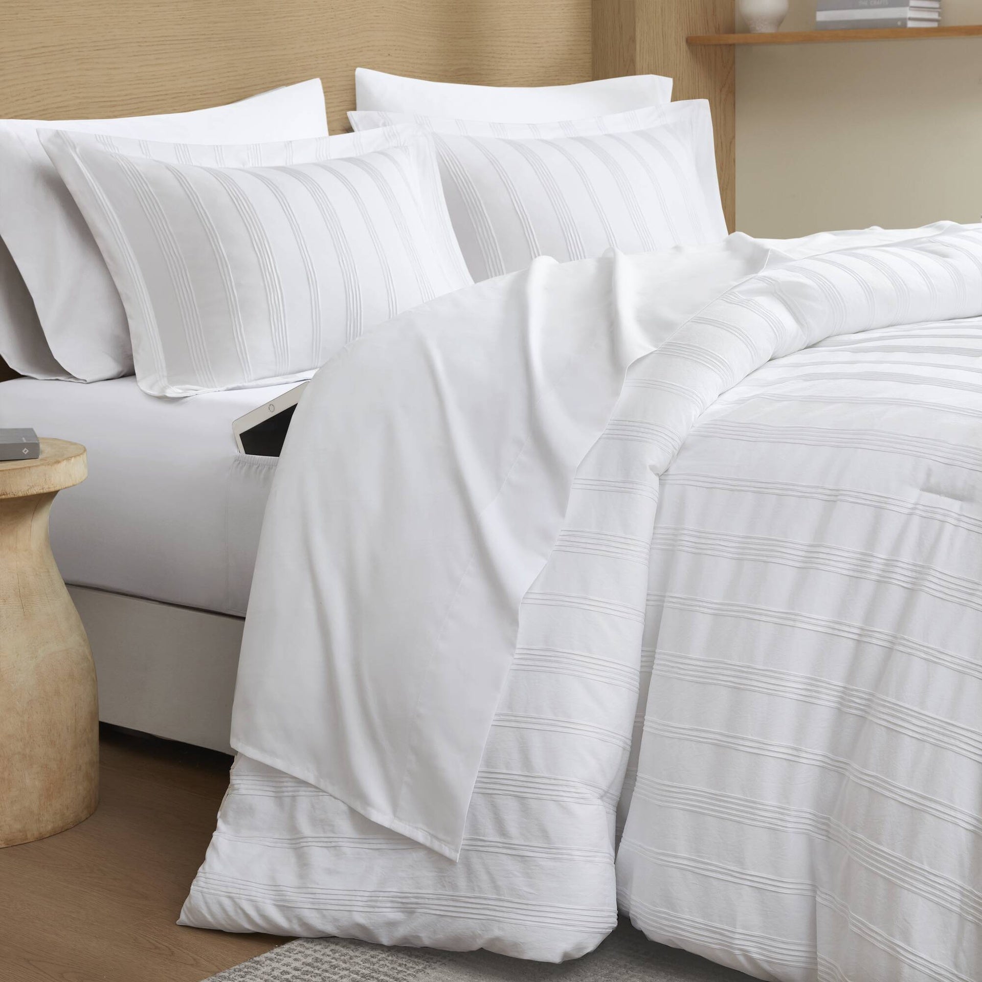 7-Piece Full Woven Striped Comforter Set