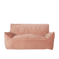 Fila Velveteen 2 Seater Oversized Bean Bag Chair with Armrests, Pink