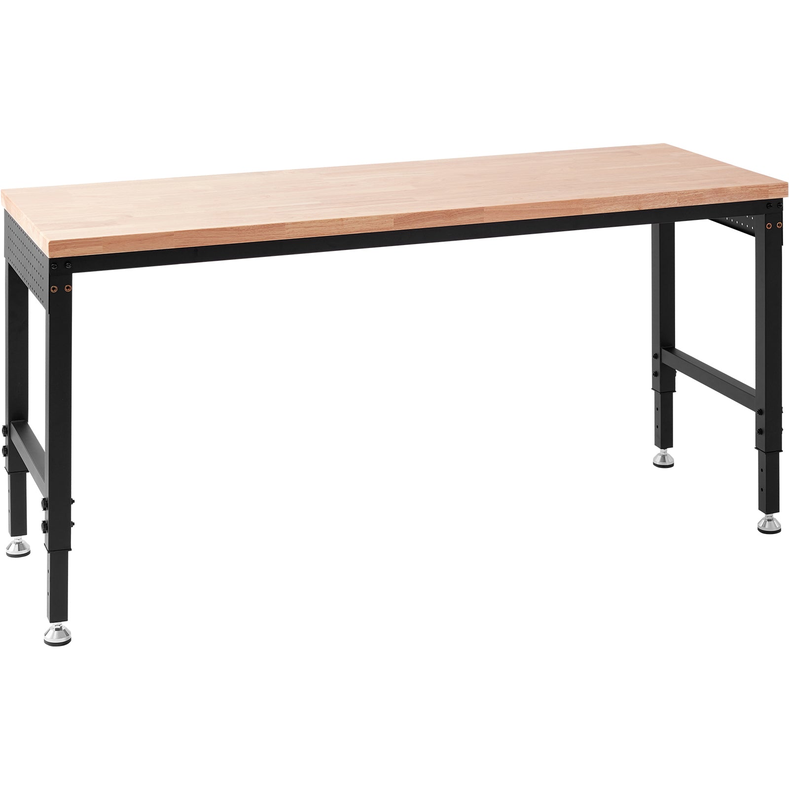 Adjustable Workbench, 72" L X 25" W Garage Worktable with Universal Wheels, 28-39.5" Heights & 3000 LBS Load Capacity, with Power Outlets & Hardwood Top & Storage & Foot Pads, for Office Home