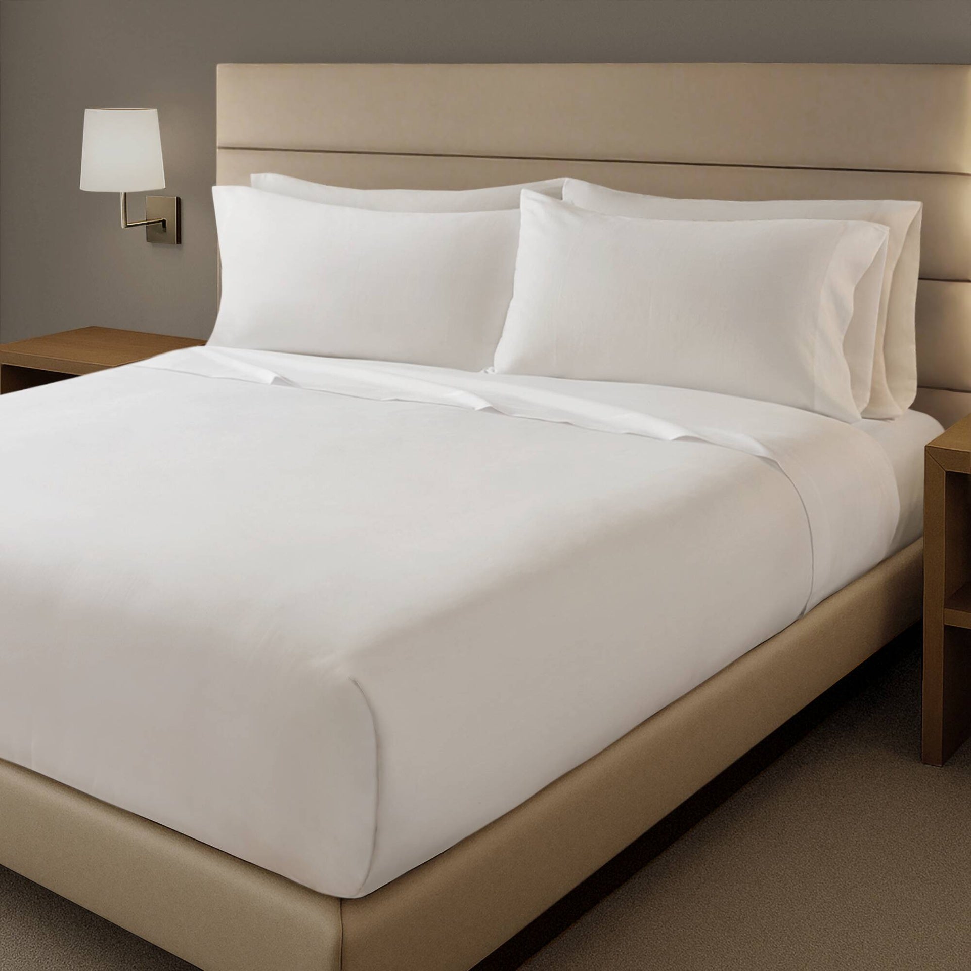 4-Piece King Premium Cotton Rich Sheet Set, White
