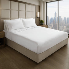 4-Piece King Luxury Cotton Sheet Set, White