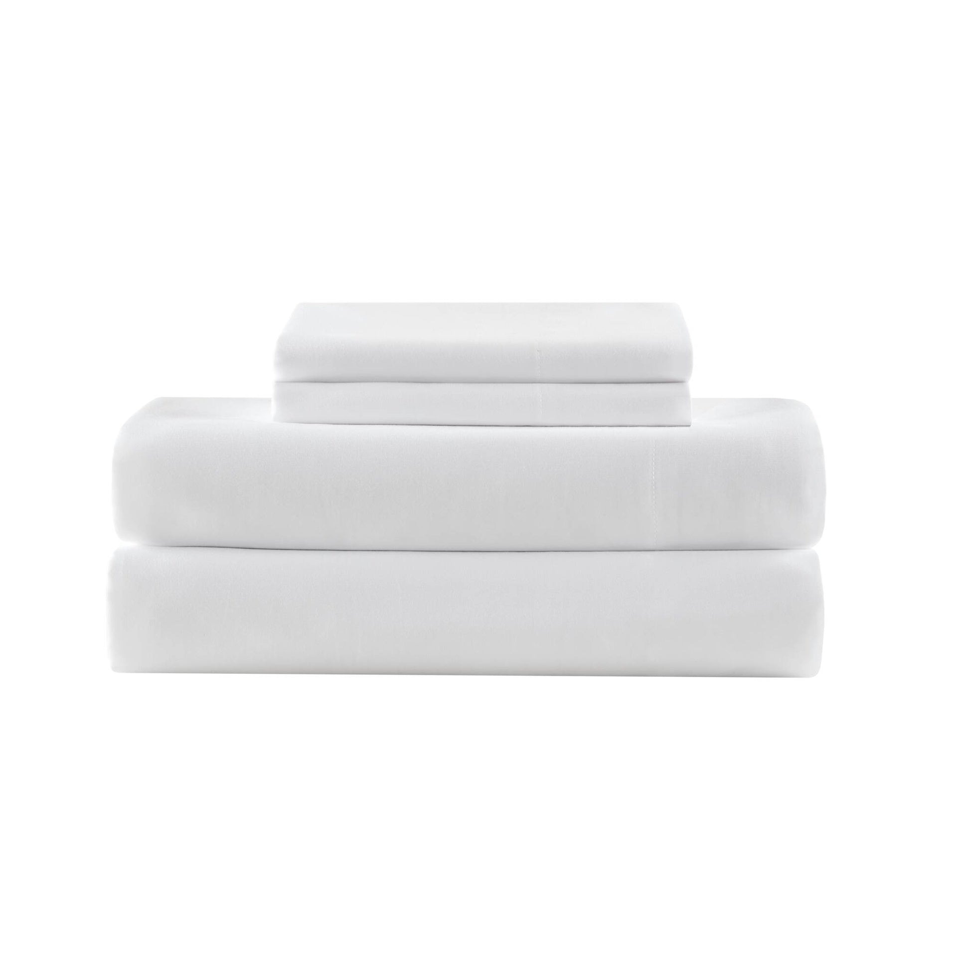4-Piece King Luxury Cotton Sheet Set, White