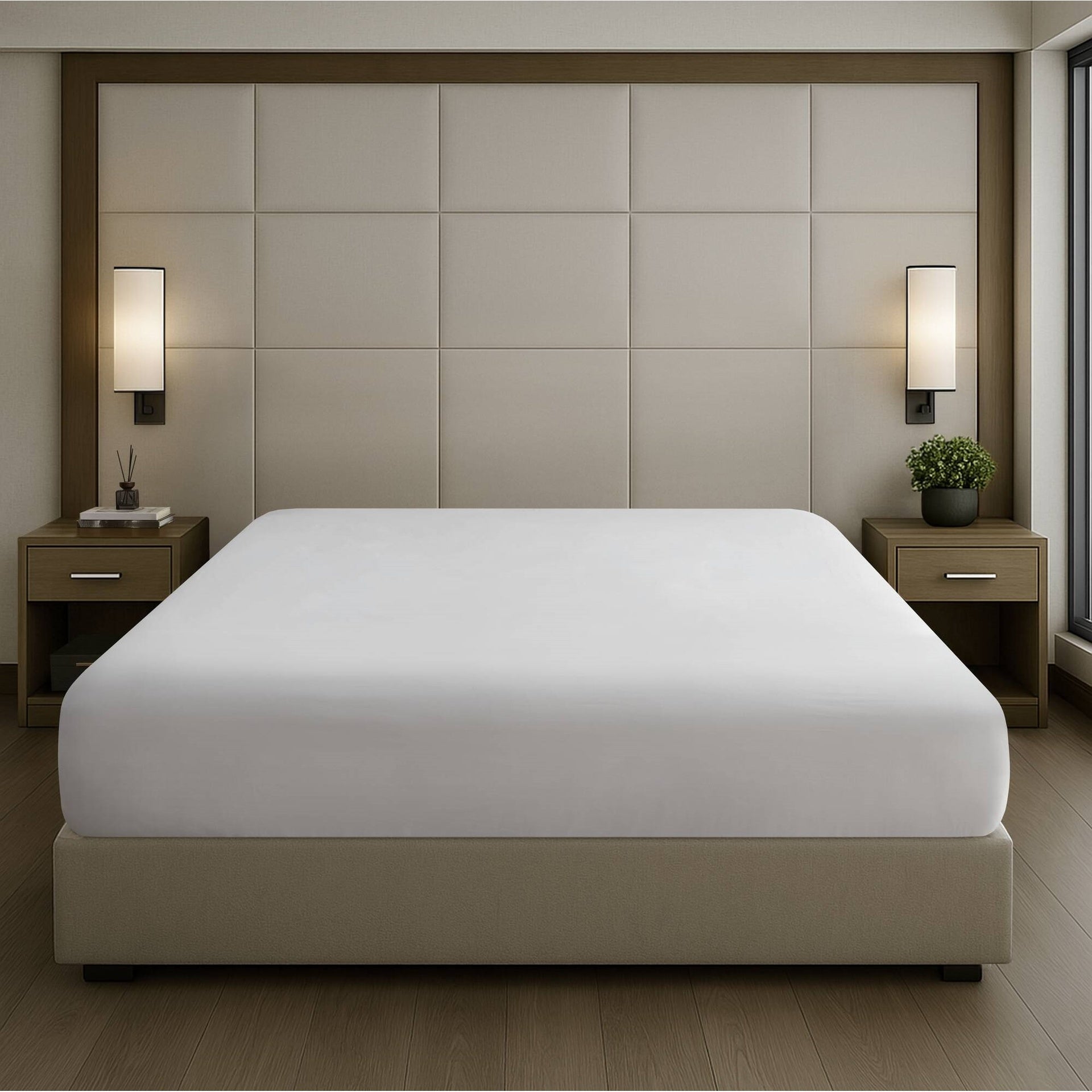 4-Piece King Luxury Cotton Sheet Set, White