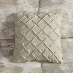 7 Piece Textured Cotton Blend Comforter Set Gray Queen