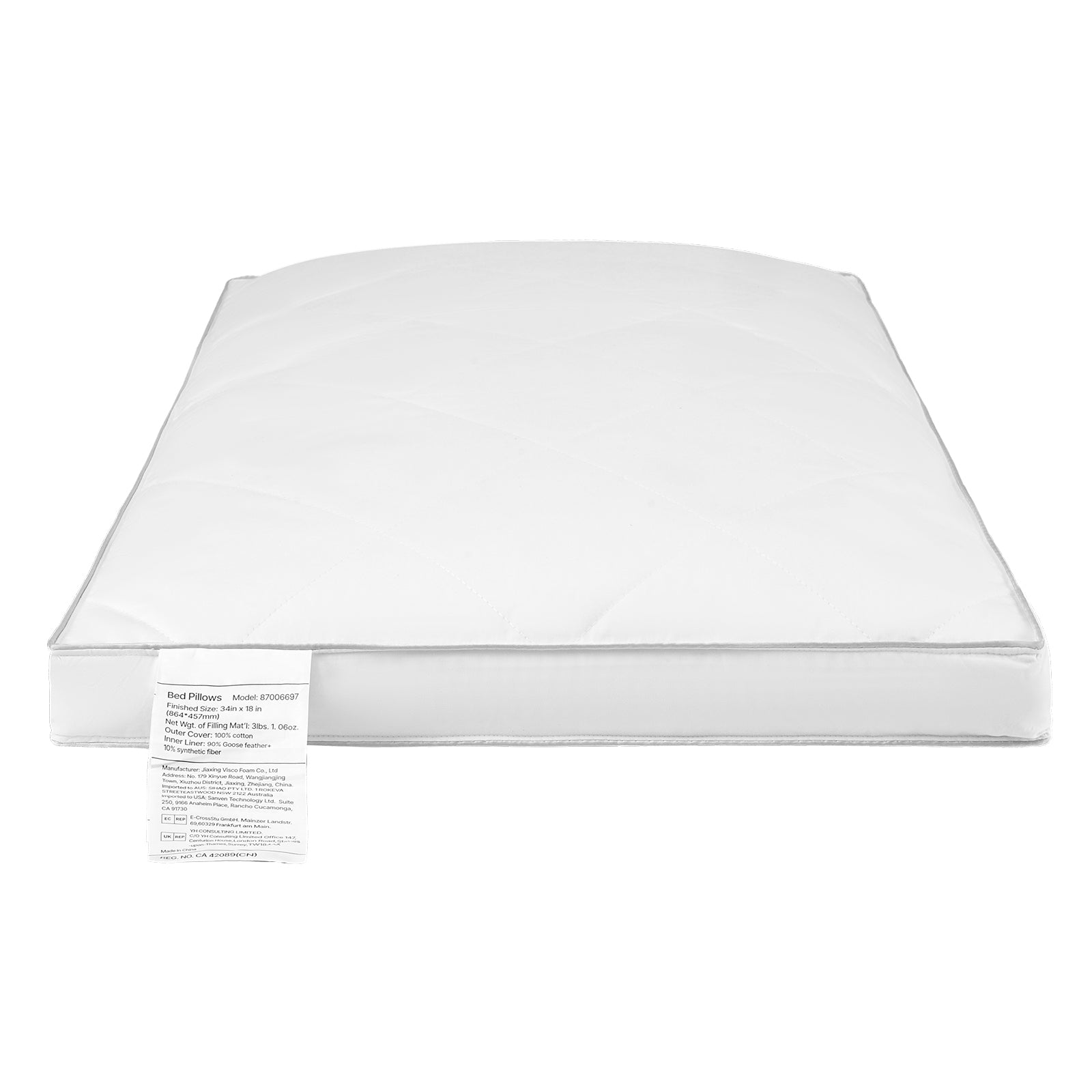 Bed Pillows for Sleeping, Set of 2, Queen Size Luxury Quality Hotel Pillows with Original Down Alternative Filling, Supportive and Fluffy, Bedding for Back, Stomach and Side Sleepers, White