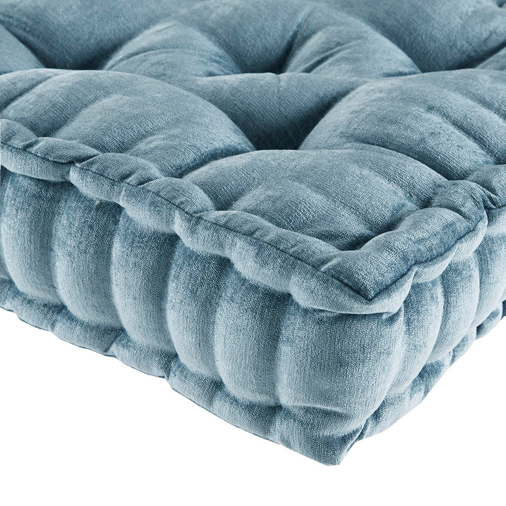 Poly Chenille Square Floor Pillow Cushion Aqua 20x20"