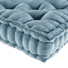 Poly Chenille Square Floor Pillow Cushion Aqua 20x20"