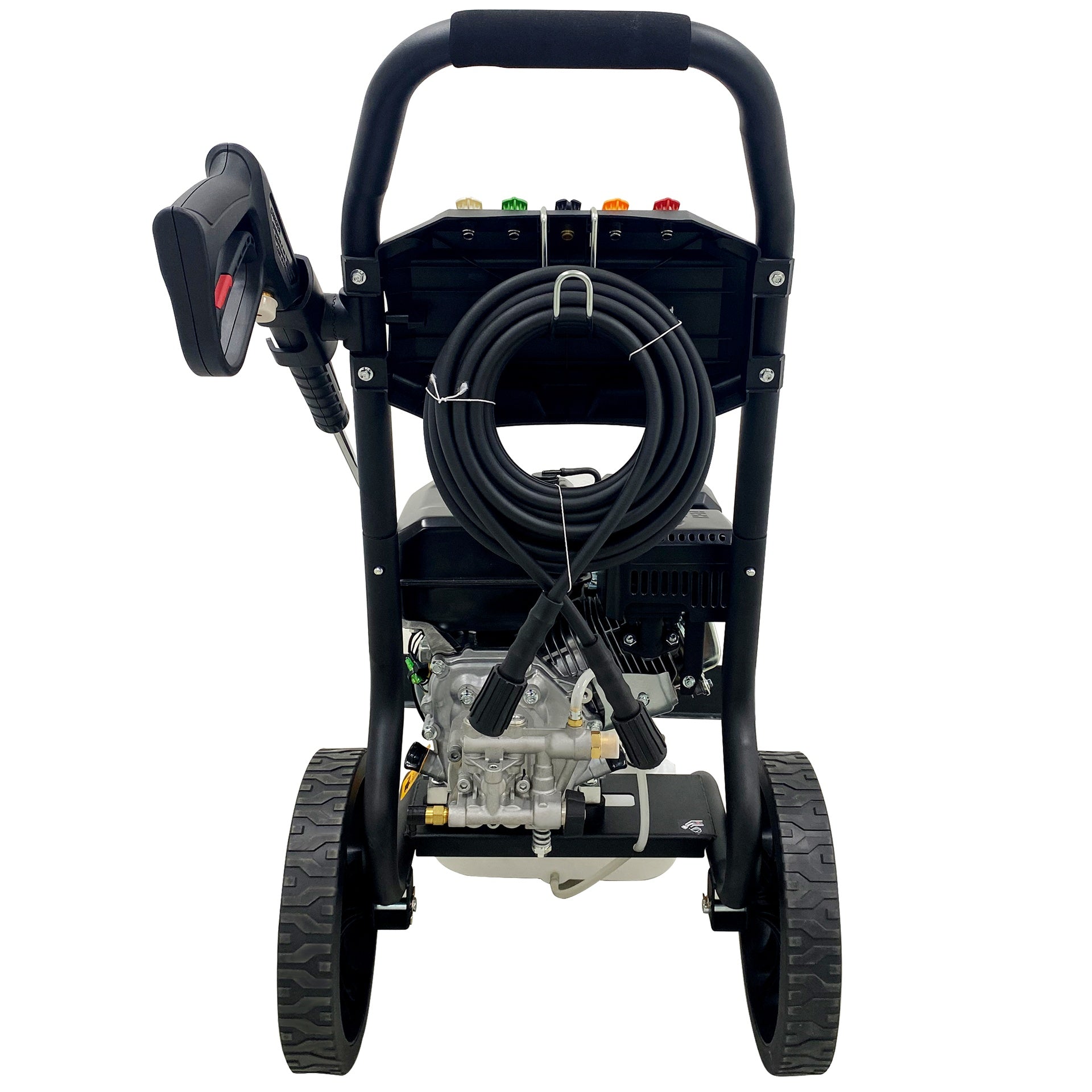 3500PSI Gas Pressure Washer, 2.5GPM Gas Powered High Pressure Washer with 212CC RATO Engine, 5PCS Adjustable Nozzles, Onboard Soap Tank, Spray Gun and Wand, Multi use. Black Color