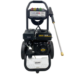 3500PSI Gas Pressure Washer, 2.5GPM Gas Powered High Pressure Washer with 212CC RATO Engine, 5PCS Adjustable Nozzles, Onboard Soap Tank, Spray Gun and Wand, Multi use. Black Color