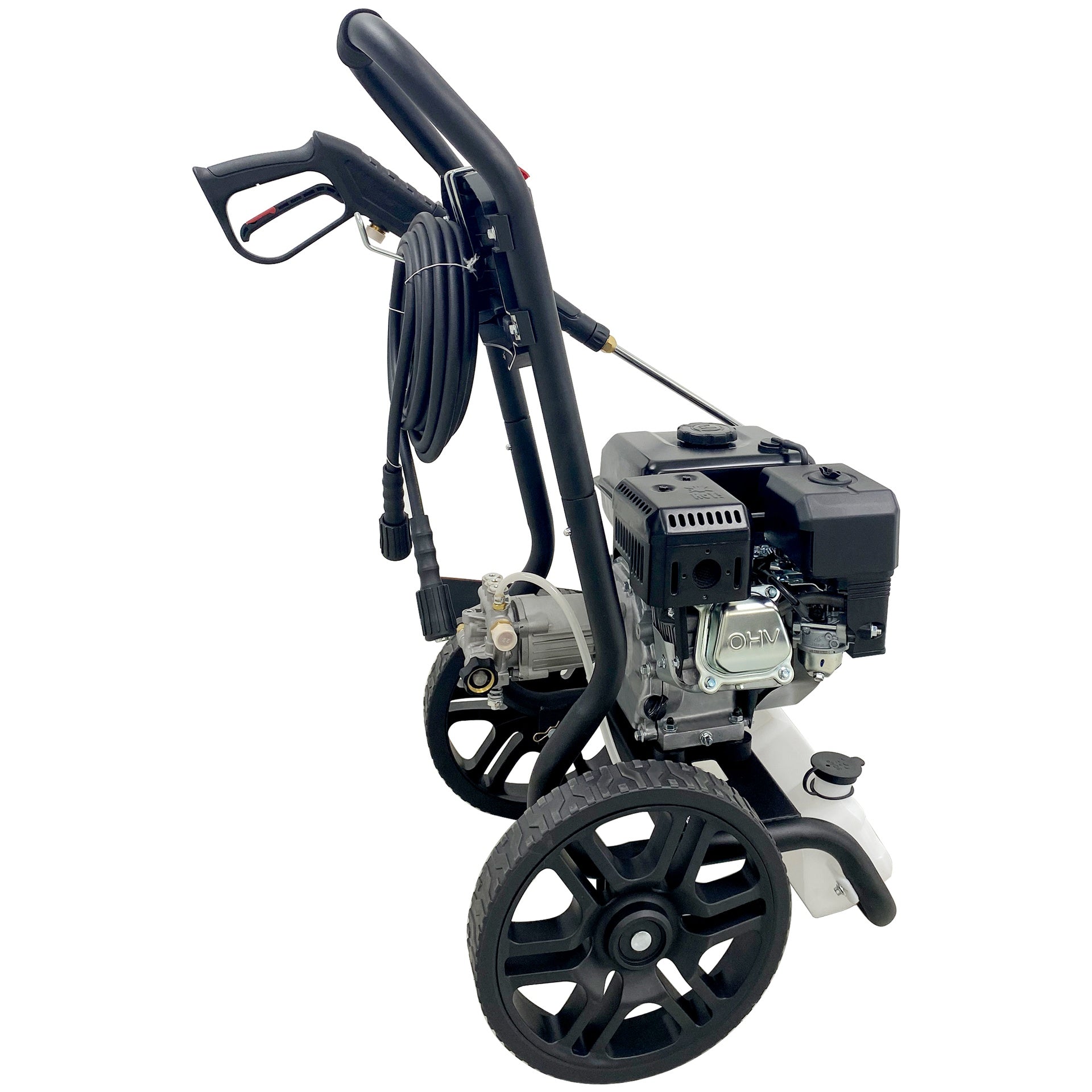 3500PSI Gas Pressure Washer, 2.5GPM Gas Powered High Pressure Washer with 212CC RATO Engine, 5PCS Adjustable Nozzles, Onboard Soap Tank, Spray Gun and Wand, Multi use. Black Color