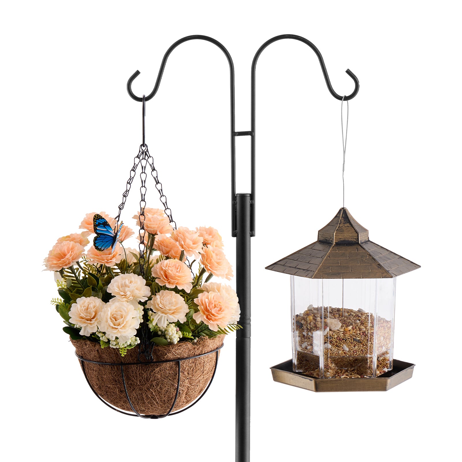 Double Shepherds Hook 8 Pack 92 Inch Heavy Duty Bird Feeder Pole