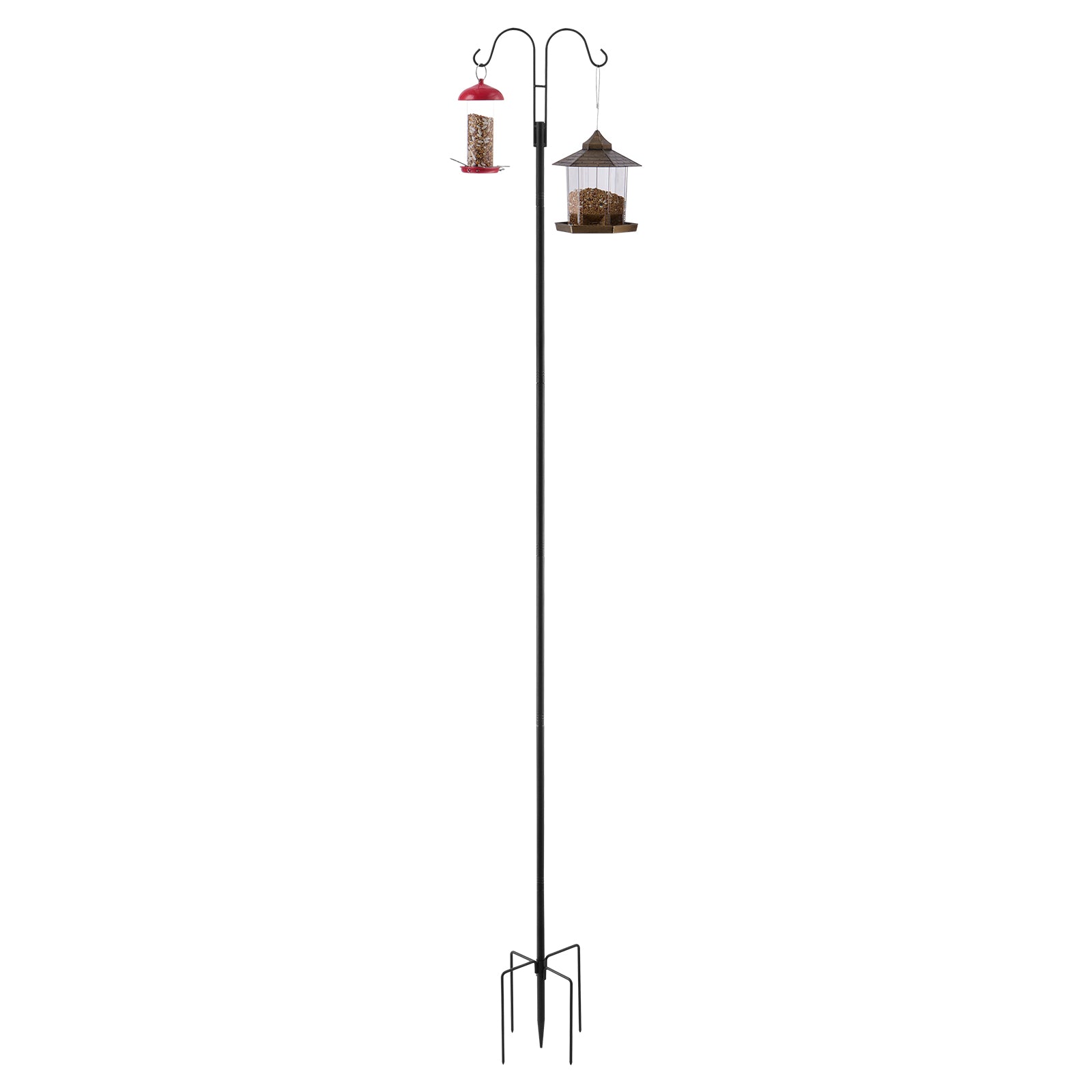 Double Shepherds Hook 8 Pack 92 Inch Heavy Duty Bird Feeder Pole