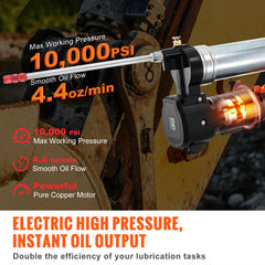Cordless Grease Gun, 20-Volt, 10,000 PSI, 39" Long Hose, Electric Grease Gun Kit Professional High Pressure Battery Powered Grease Gun with Carrying Case, Two Batteries & Charger Included, Black