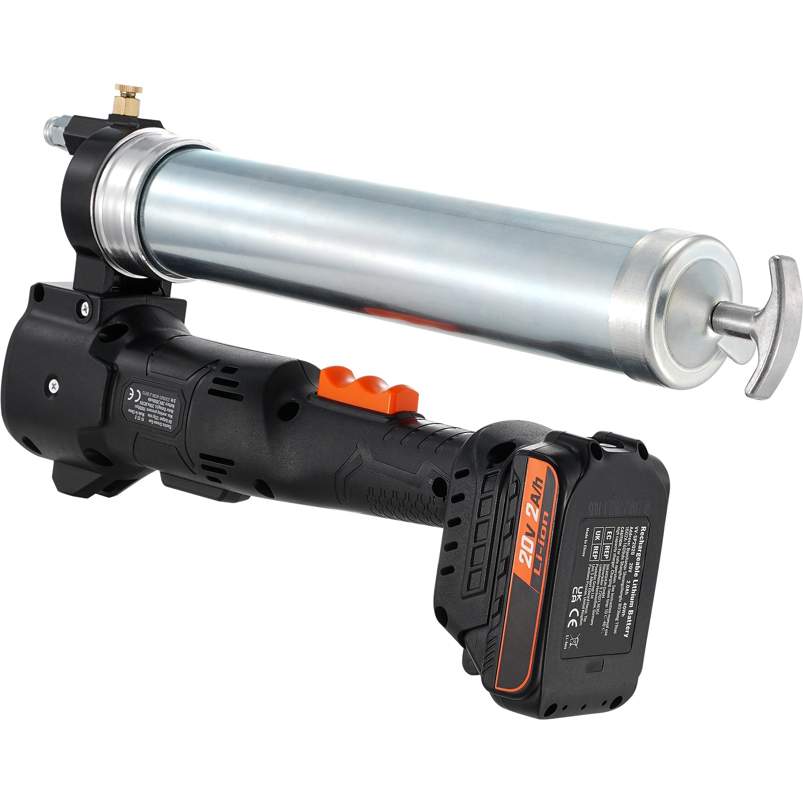 Cordless Grease Gun, 20-Volt, 10,000 PSI, 39" Long Hose, Electric Grease Gun Kit Professional High Pressure Battery Powered Grease Gun with Carrying Case, Two Batteries & Charger Included, Black