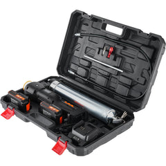 Cordless Grease Gun, 20-Volt, 10,000 PSI, 39" Long Hose, Electric Grease Gun Kit Professional High Pressure Battery Powered Grease Gun with Carrying Case, Two Batteries & Charger Included, Black