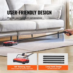 Carpet Sweeper,  6.7  in Sweeping Paths, Floor Sweeper Manual Non Electric, 300 ml Dustbin Capacity with Comb for Home Office Rugs Hardwood Surfaces Wood Floors Laminate, Cleans Dust Pet Hair