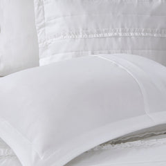 5 Piece Microfiber Ruffled Comforter Set White King