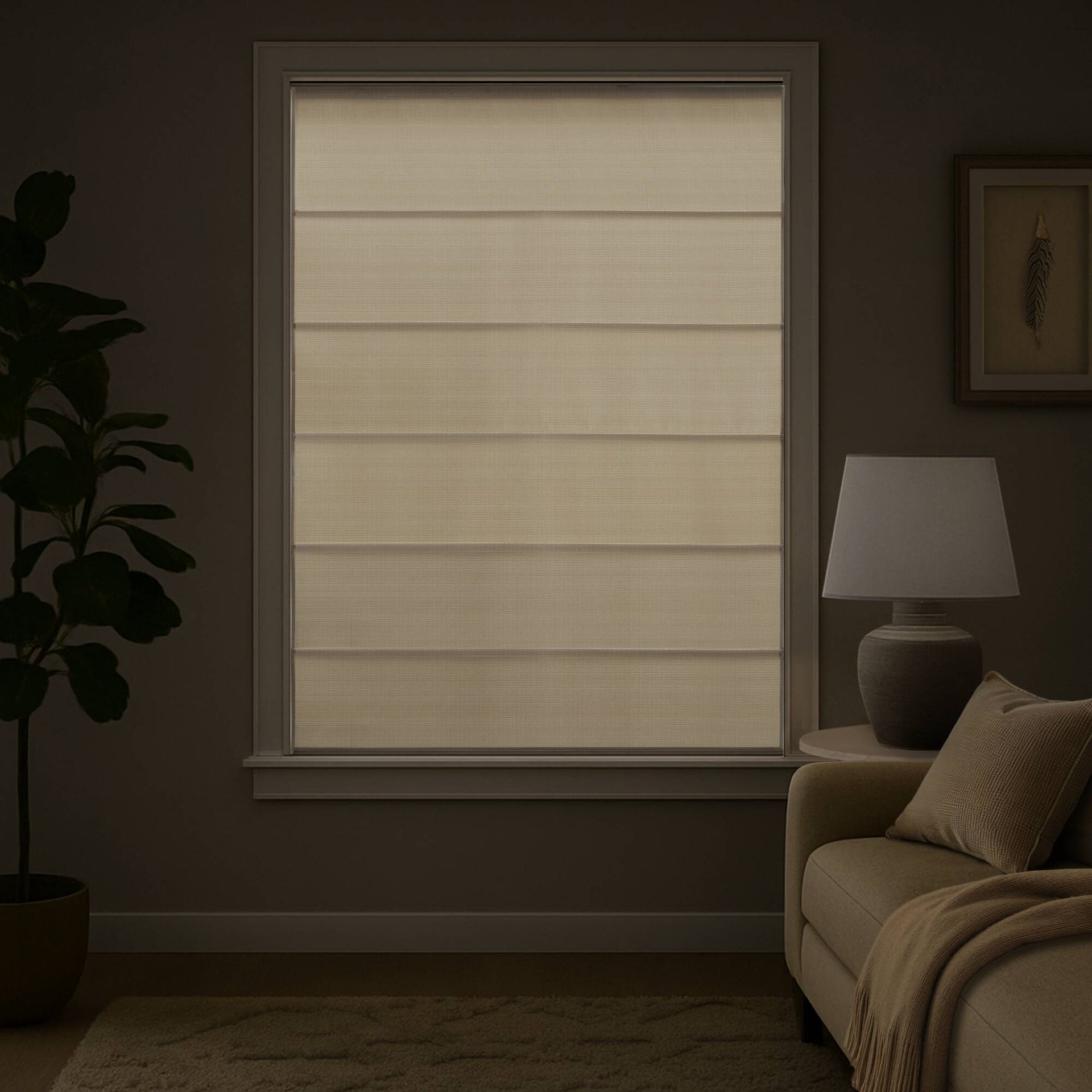 1PC 35x64" Cordless Roman Blind  Galen Matte fabric