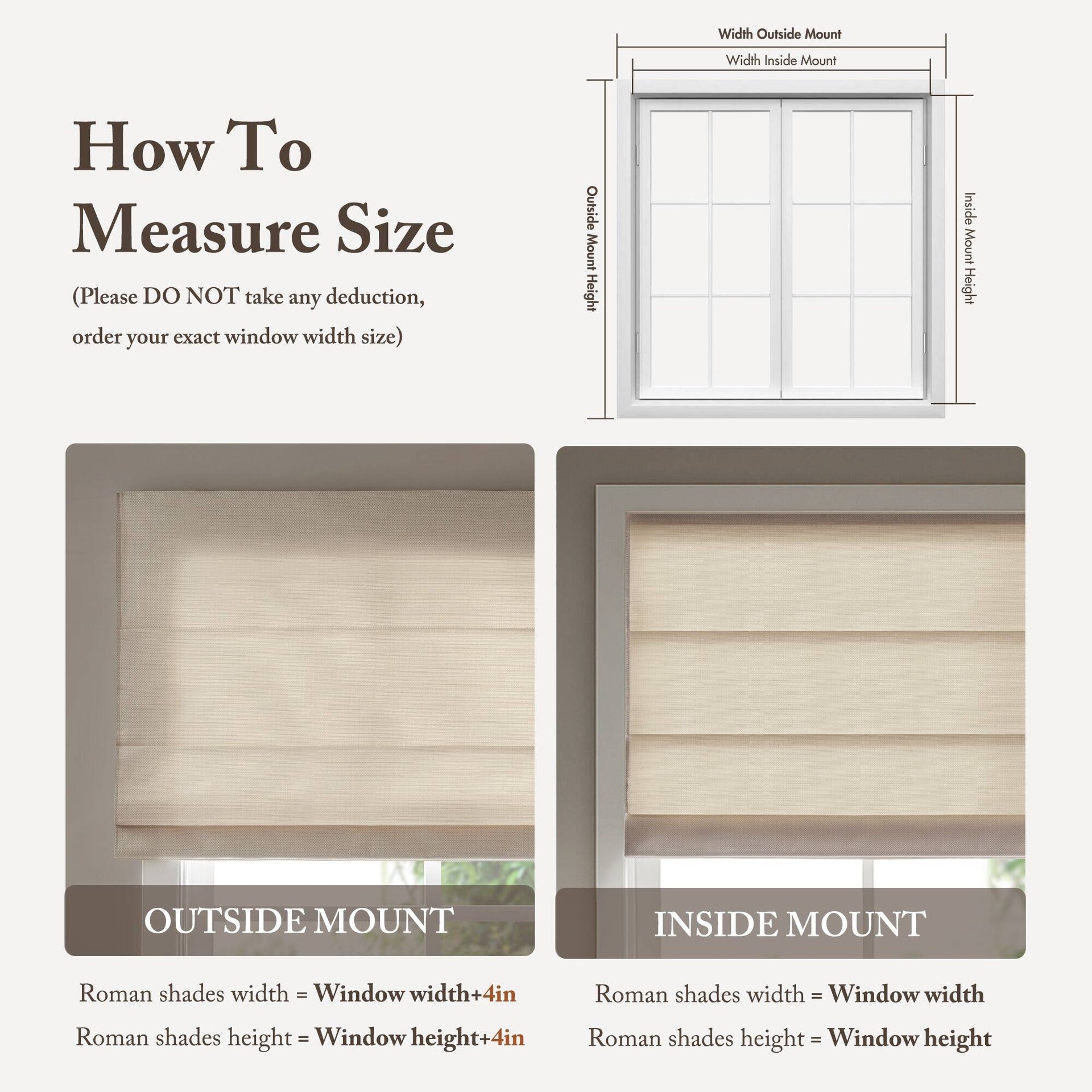 1PC 35x64" Cordless Roman Blind  Galen Matte fabric