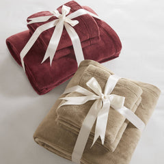4 PCS King Micro Plush Sheet Set Burgundy