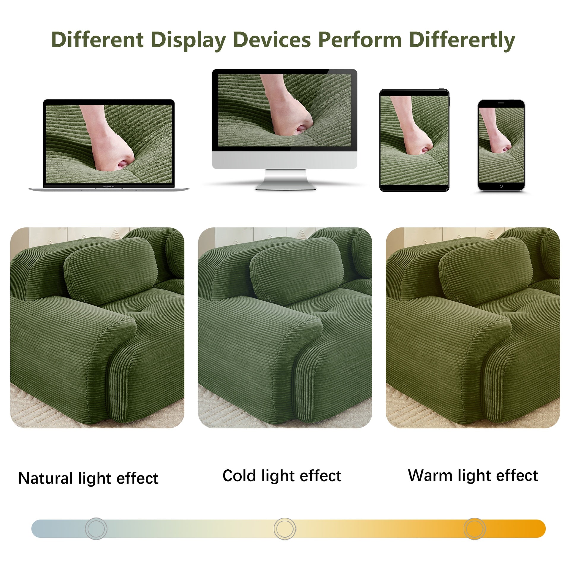 L-shaped modular sofa no assembly ergonomic design pet-friendly luxuryCorduroy Fabric fabric extra-wide curved armrests 32D high-resilience sponge for living rooms bedroom ,Olive green