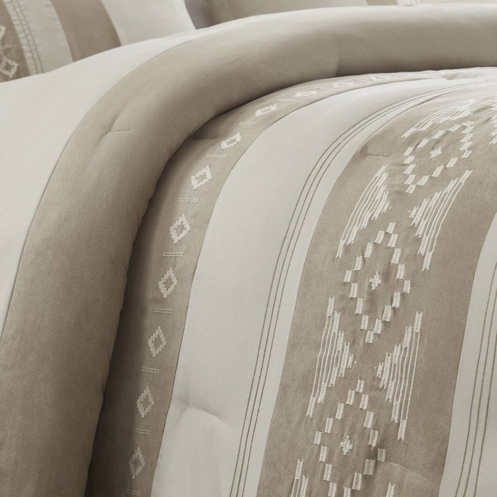 5-Piece Full/Queen Comforter 5pcs Set,Taupe